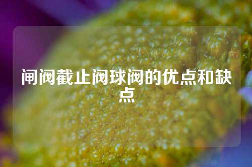 闸阀截止阀球阀的优点和缺点