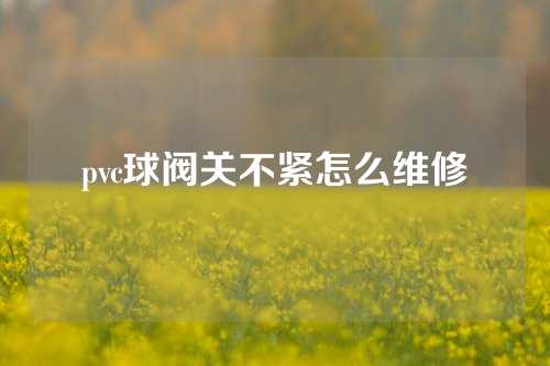 pvc球阀关不紧怎么维修