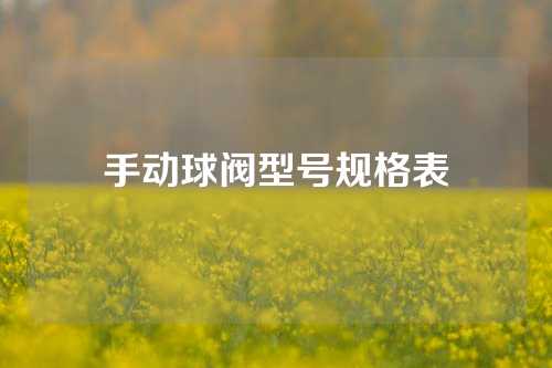 手动球阀型号规格表