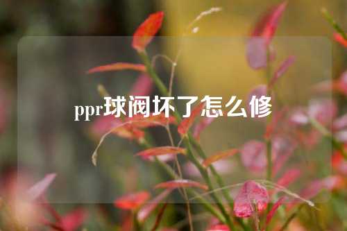 ppr球阀坏了怎么修