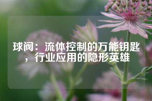 球阀：流体控制的万能钥匙，行业应用的隐形英雄