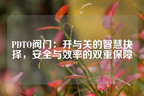 PDTO阀门：开与关的智慧抉择，安全与效率的双重保障