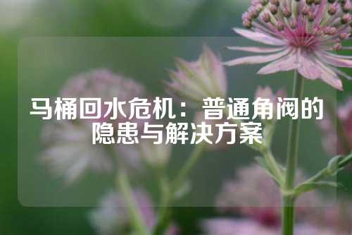 马桶回水危机：普通角阀的隐患与解决方案