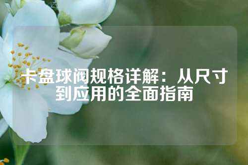 卡盘球阀规格详解：从尺寸到应用的全面指南