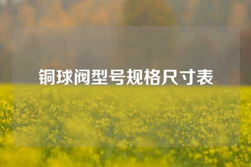 铜球阀型号规格尺寸表