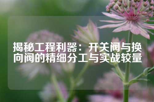 揭秘工程利器：开关阀与换向阀的精细分工与实战较量