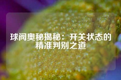 球阀奥秘揭秘：开关状态的精准判别之道