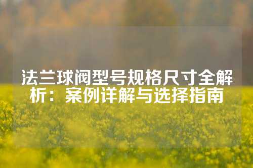 法兰球阀型号规格尺寸全解析：案例详解与选择指南