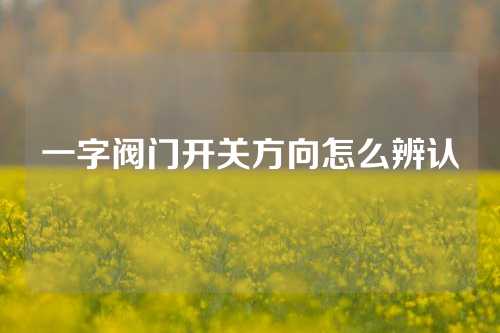 一字阀门开关方向怎么辨认