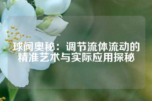 球阀奥秘：调节流体流动的精准艺术与实际应用探秘