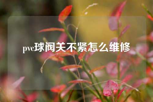 pvc球阀关不紧怎么维修