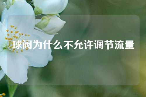 球阀为什么不允许调节流量